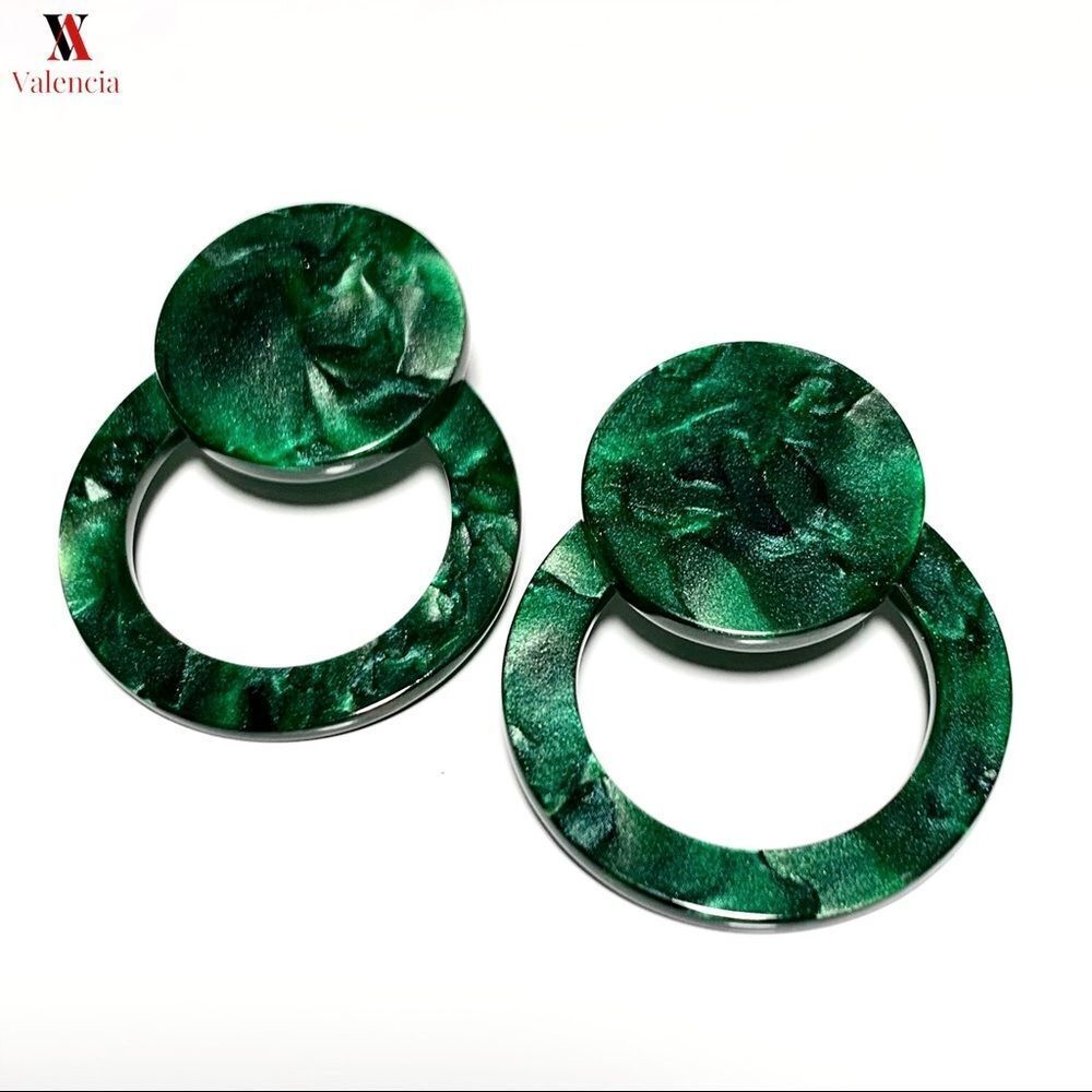 Tortoise Green Acrylic Earrings